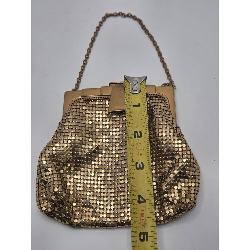 Whiting & Davis 2 Gold Mesh Purses Hand Bag Clasp Coin Purse Vintage w/ Box - Picture 14 of 16